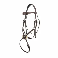 Discount Antarès Sellier - Bridon Signature muserolle croisée têtière anatomique marron Havane