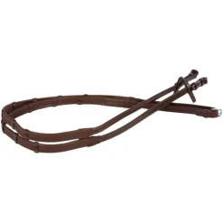 Antarès Sellier - Rênes caoutchouc 5/8 16 mm avec arrêtoires Signature Sport havane Marron Discount