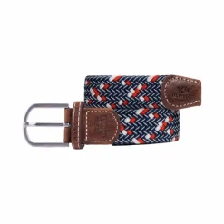 Hot Billybelt - Ceinture tressée Frenchie / blanc/ rouge Marine