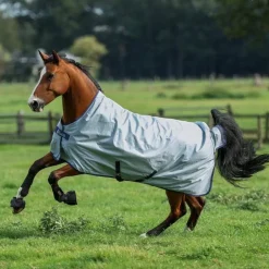 Bucas - Couverture d'extérieur Power Turnout Extra High Neck silver 300g Gris