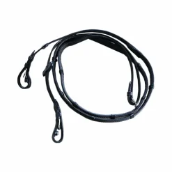 Canter - Rênes de cheval Eventer avec arrêtoirs 16 mm Noir New