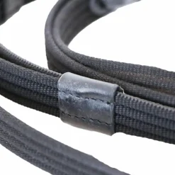 Canter - Rênes de cheval tissu à poignées 19mm Noir Clearance