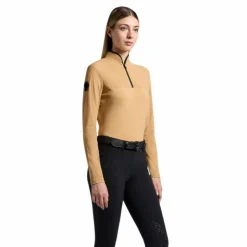 New Cavalleria Toscana - Baselayer manches longues femme Perforated Jersey Inserts tan Beige