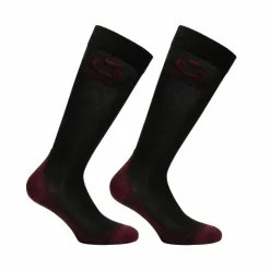 Cavalleria Toscana - Chaussettes d'équitation Tech / bordeaux Noir New