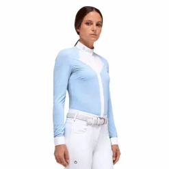 Online Cavalleria Toscana - Chemise de concours manches longues femme / blanc Bleu