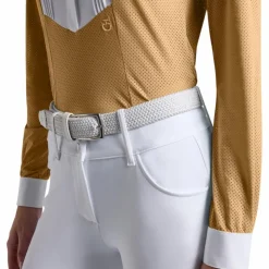 Outlet Cavalleria Toscana - Polo de concours manches longues femme Americain tan Beige