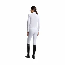 Cavalleria Toscana - Polo de concours manches longues femme Perforated Jersey Blanc Clearance