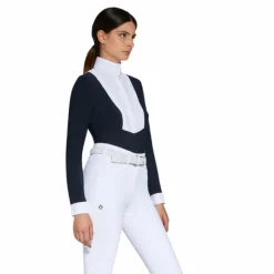Cavalleria Toscana - Polo de concours manches longues femme Americain Marine Sale