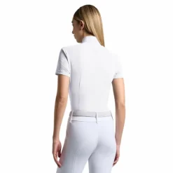 Cavalleria Toscana - Polo de concours manches courtes femme Perforated Jersey Inserts Blanc Online