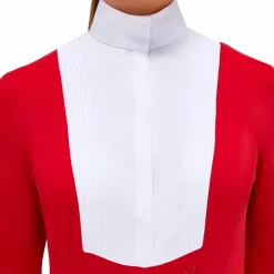 Cavalleria Toscana - Polo manches longues femme Hunter Rouge