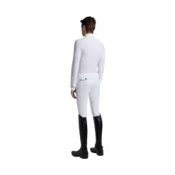 Cavalleria Toscana - Polo de concours manches longues homme Warm Jersey Blanc Hot