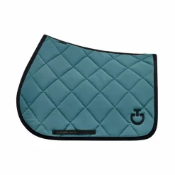 Cavalleria Toscana - Tapis de selle Diamond Quilted Jersey peacook green Bleu Sale