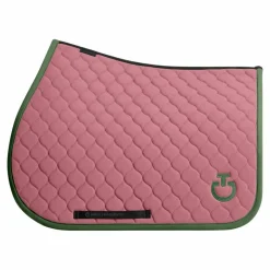 Cavalleria Toscana - Tapis de selle Circular Quilted candy pink/ forest green Rose Sale