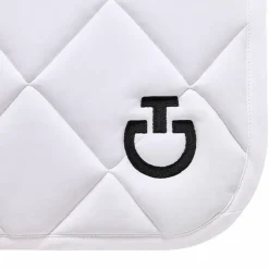 New Cavalleria Toscana - Tapis de dressage Diamond Quilted Jersey et logo noir Blanc
