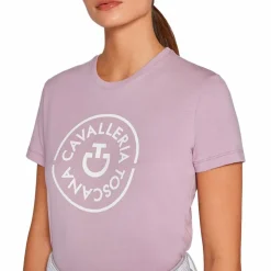 Discount Cavalleria Toscana - T-shirt manches courtes femme CT Double Orbit sakura rose Violet