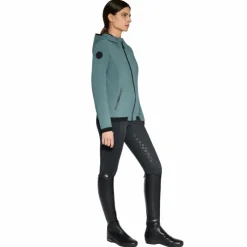 Cavalleria Toscana - Veste manches longues femme Softshell peacook green Bleu Outlet
