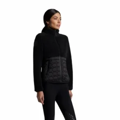 Clearance Cavalleria Toscana - Veste zippée femme Teddy + Nylon Noir