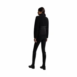Clearance Cavalleria Toscana - Veste zippée femme Teddy + Nylon Noir