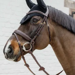 Dyon - Bridon muserolle combinée Tressé Pull Back Havane Hot