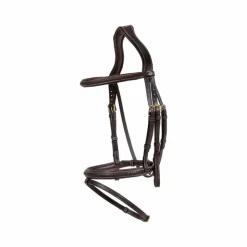 Outlet Dyon - Bridon muserolle combinée Tressé Havane