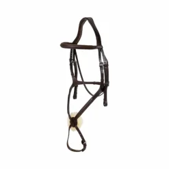 Dyon - Bridon muserolle croisée tressée Havane