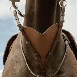 Dyon - Martingale pleine en cuir souple New English Collection Marron Discount