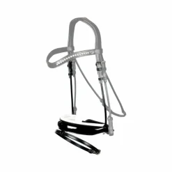 Hot Dyon - Muserolle combinée large Pull-back vernie rembourrage blanc New English Collection Noir