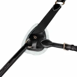 Clearance Dyon - Pad de protection en peau de mouton vegan collier de chasse 5 points D Noir