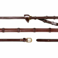 Dyon - Rênes à alliances caoutchouc 1/2 avec 7 arrêtoirs D Collection brun Marron New