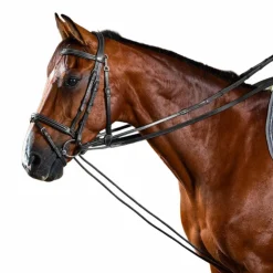 Dyon - Rênes allemandes cuir/nylon 5/8 Working by Noir Best