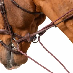 Dyon - Rênes allemandes en cuir et nylon 5/8 New English Collection brun Marron Sale