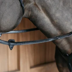 Dyon - Rênes caoutchouc 7 arretoirs tressés New English Noir Outlet