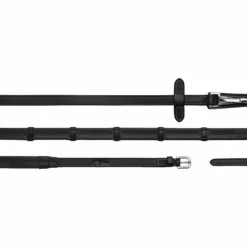 Dyon - Rênes caoutchouc 5/8 avec arrêtoirs et mousqueton Working Noir Hot