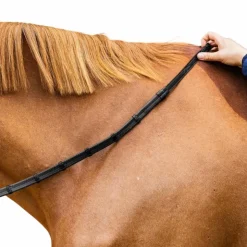 Dyon - Rênes caoutchouc 5/8 avec arrêtoirs et mousqueton Working Noir Hot