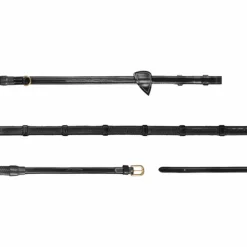 Hot Dyon - Rênes Howlett en caoutchouc 1/2 avec 7 arrêtoirs D Collection Noir