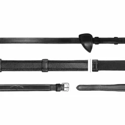 Outlet Dyon - Rênes hunter 5/8 avec 7 arrêtoirs New English Collection Noir