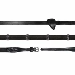 Dyon - Rênes tissu 5/8 avec 9 arrêtoirs New English Collection Noir