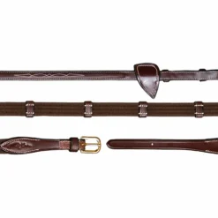 Online Dyon - Rênes tissu 5/8 avec 9 arrêtoirs D Collection brun Marron