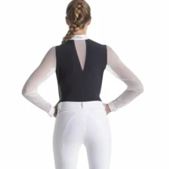 Ego7 - Polo de concours manches longues femme Rita et blanc Marine Clearance
