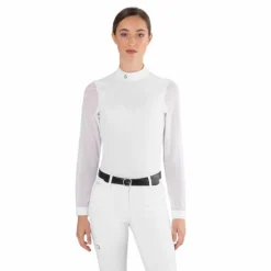 Discount Ego7 - Polo de concours manches longues femme Rita Blanc