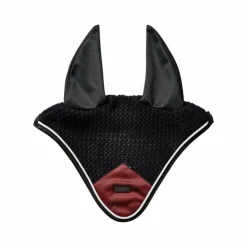 Equestrian Stockholm - Bonnet pour chevaux Modern Luxe noir/ foncé Rouge