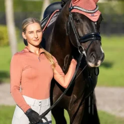 Discount Equestrian Stockholm - Bonnet pour chevaux Modern Coral Orange