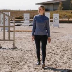 Sale Equithème - Baselayer manches longues femme Originals Emily / gris Bleu