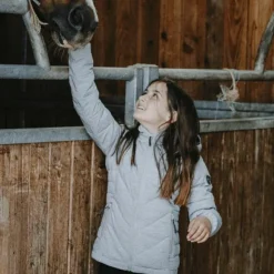 Sale Equithème - Blouson matelassé fille Lara chiné Gris
