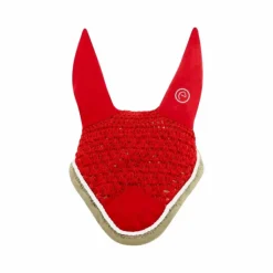 Hot Equithème - Bonnet chasse-mouches Polyfun rouge/ taupe
