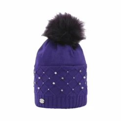 Online Equithème - Bonnet pompon Beta violet