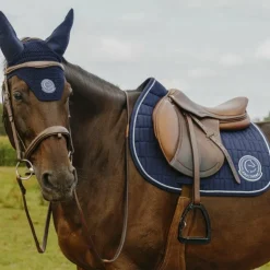 Equithème - Bonnet pour chevaux Compet Je t'aime marine Bleu
