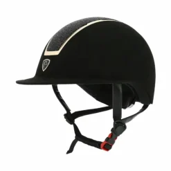 Clearance Equithème - Casque d'équitation visière large Glint Lamé / rose gold Noir