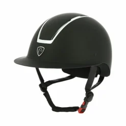 Hot Equithème - Casque d'équitation visière large Glint mat / argenté Noir
