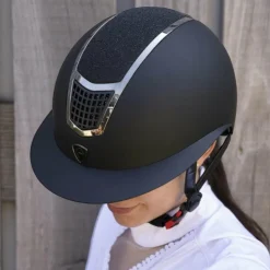 Equithème - Casque d'équitation Airy L céleste/ Noir Best